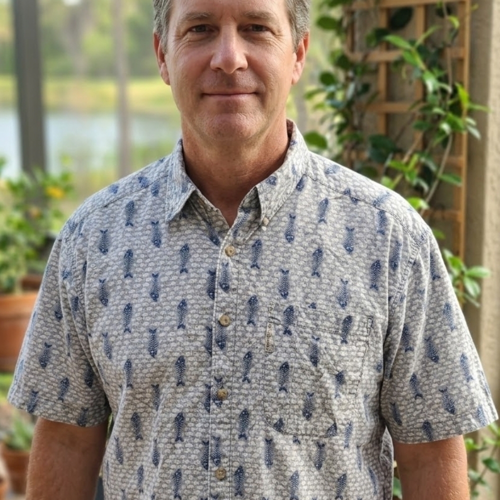 COLUMBIA Men's Casual Blue and Gray Patterned Shirt